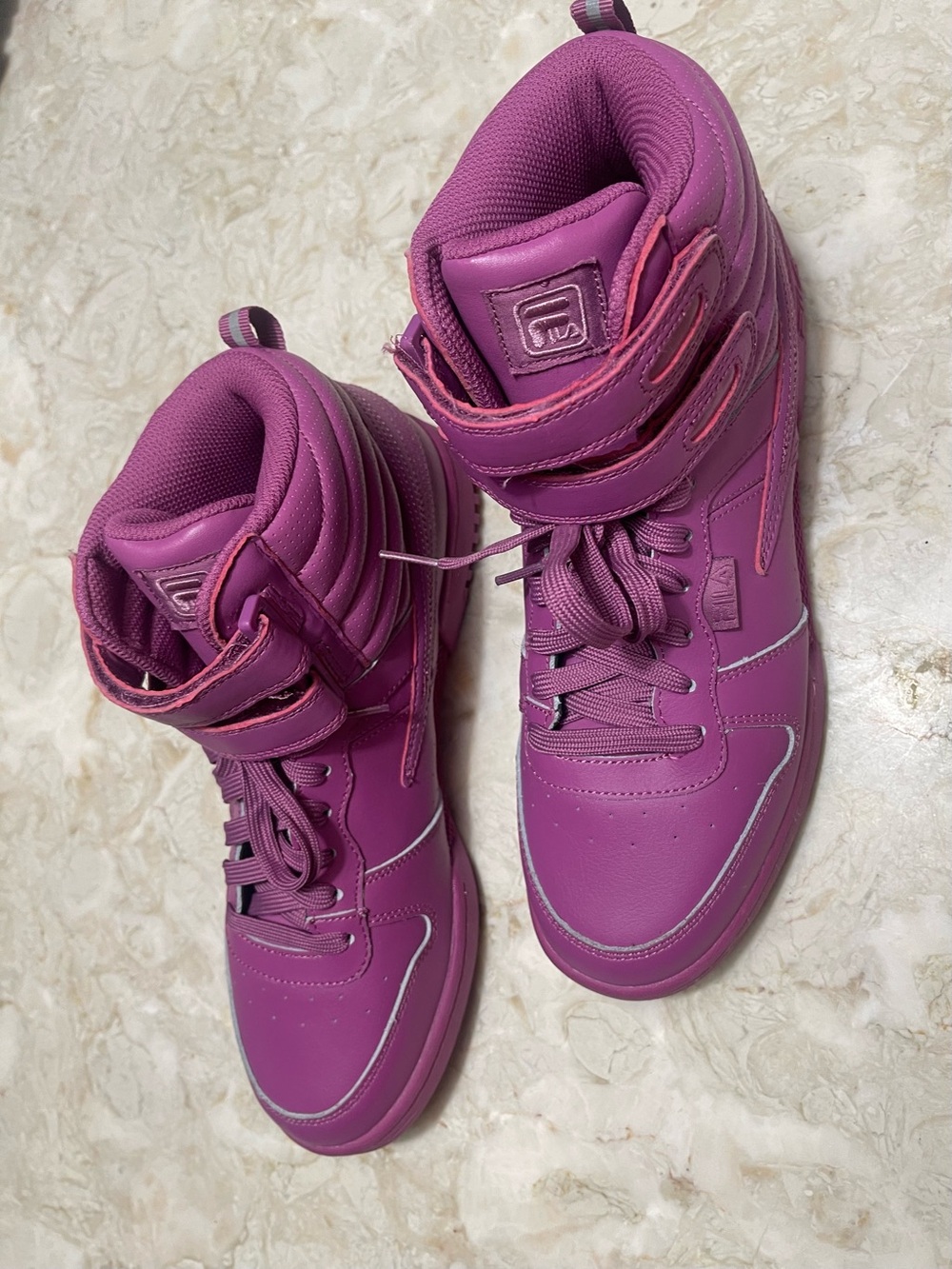 Fila Women's Vintage High-Top Sneakers in Magenta Pink Sz 11